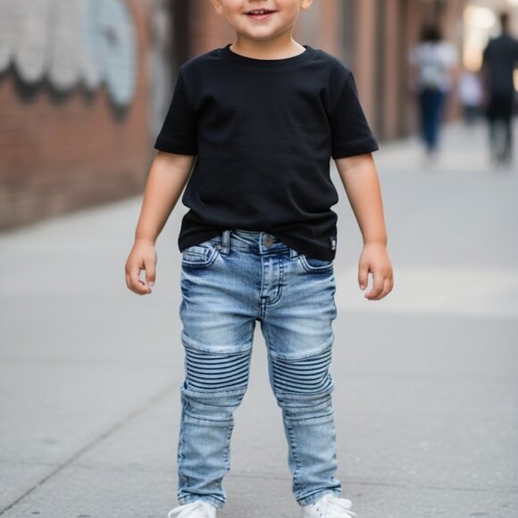 Steve's Jeans Moto Biker Distressed Skinny Jeans Stretch Denim 4 - Picture 1 of 5